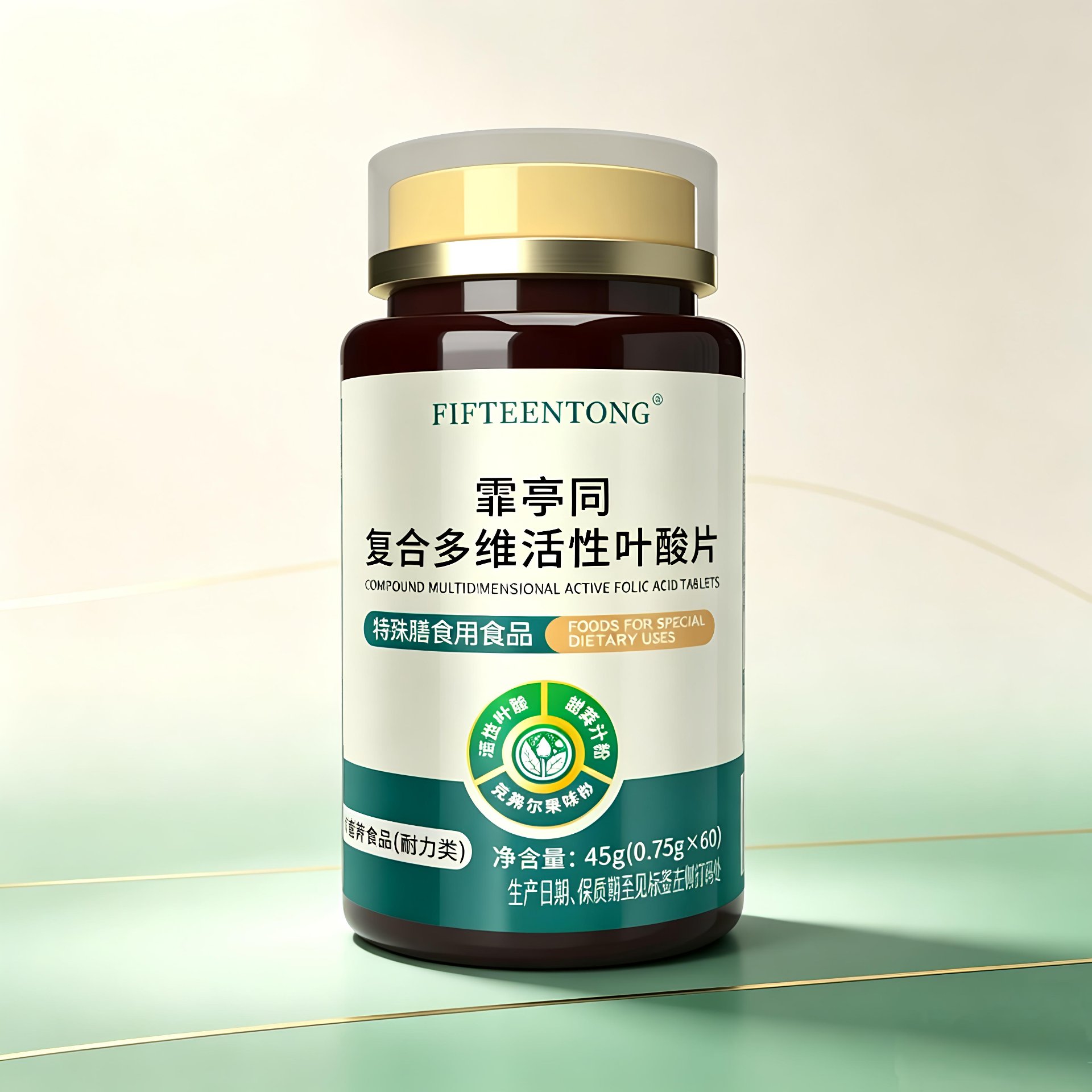 FIFTEENTONG 霏亭同 复合多维活性叶酸片 瓶装